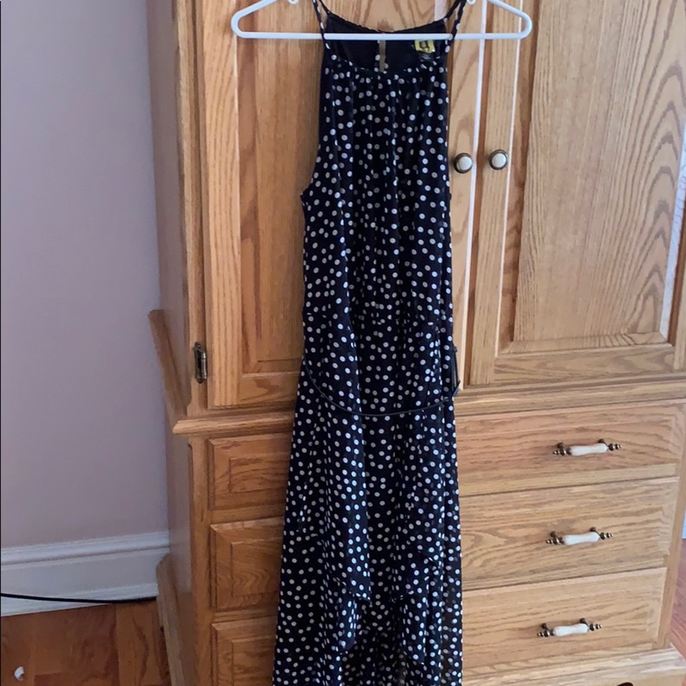 White House Black Market Hi-low Pok a dot dress